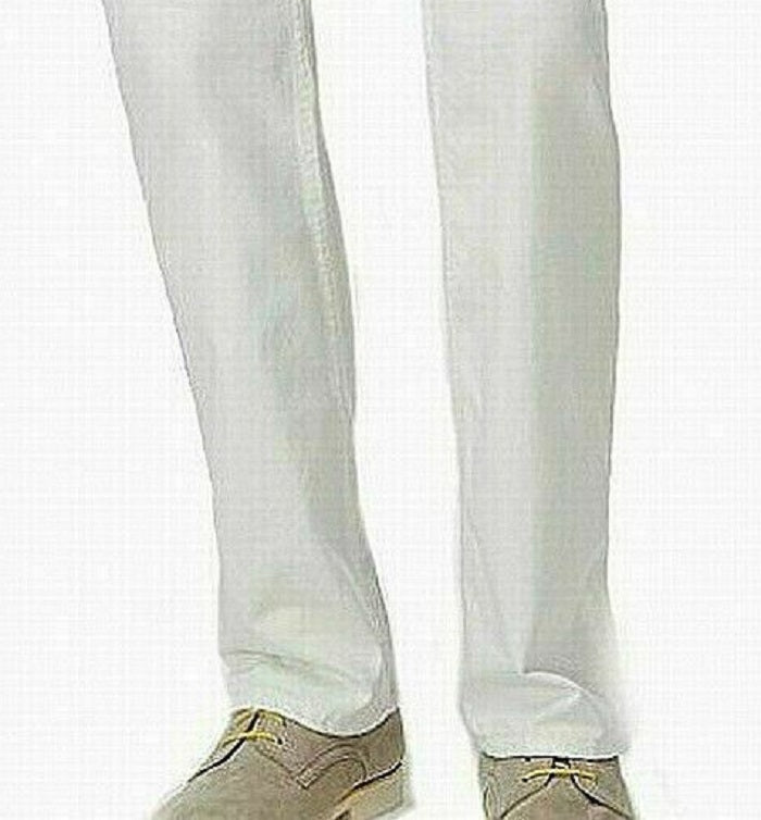 Calça jeans elástica de perna reta clássica masculina INC Berlin, branca, tamanho 40x30
