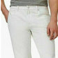 Calça jeans elástica clássica masculina Berlin, perna reta, branca, tamanho 33x30