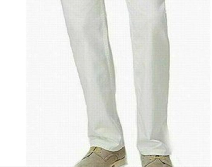 Calça jeans elástica clássica masculina Berlin, perna reta, branca, tamanho 33x30