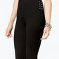 Leggings femininas com detalhes em cadarço da INC International Concepts, pretas, tamanho 2P