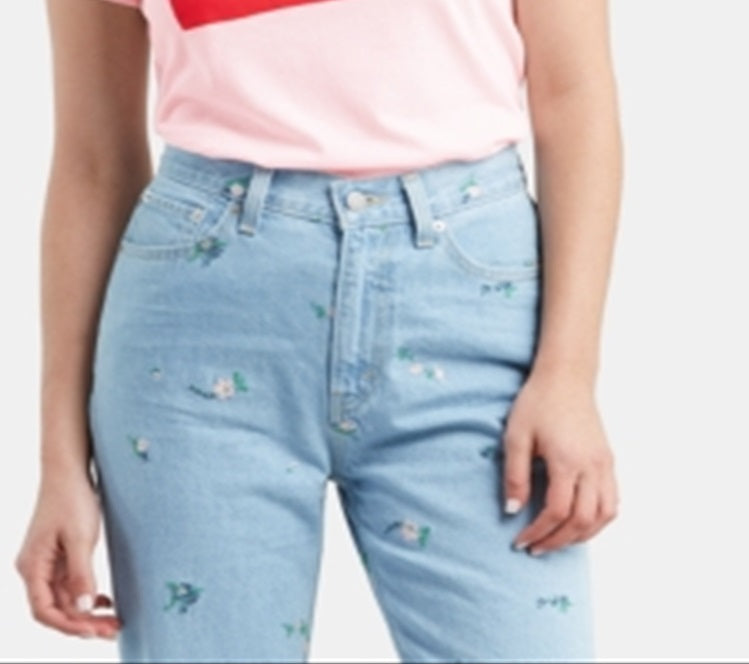 Camiseta Levi's com estampa de logotipo flocado rosa tamanho GG