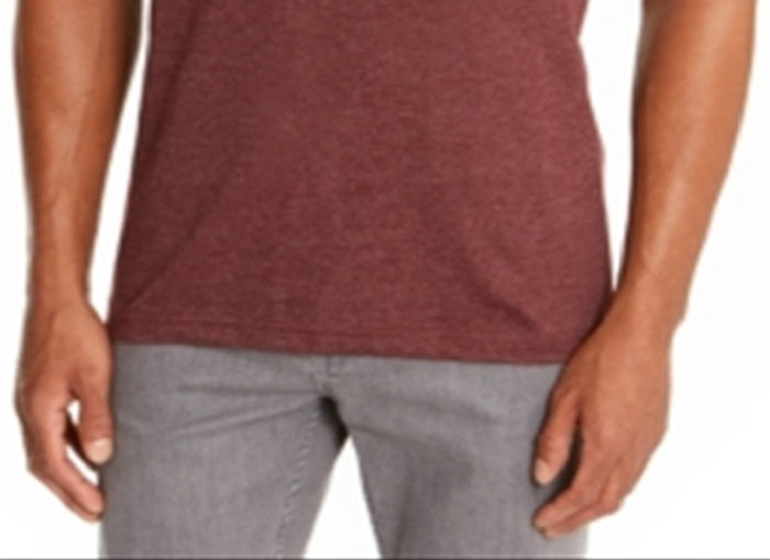 Camiseta masculina Alfani com decote em V, vermelha, tamanho XL