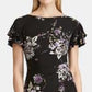Vestido longo com decote em V e manga curta Ralph Lauren feminino, preto, tamanho 14, tamanho pequeno, para usar no trabalho