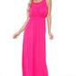 Vestido longo sem mangas Katherine feminino White Mark, rosa, tamanho grande