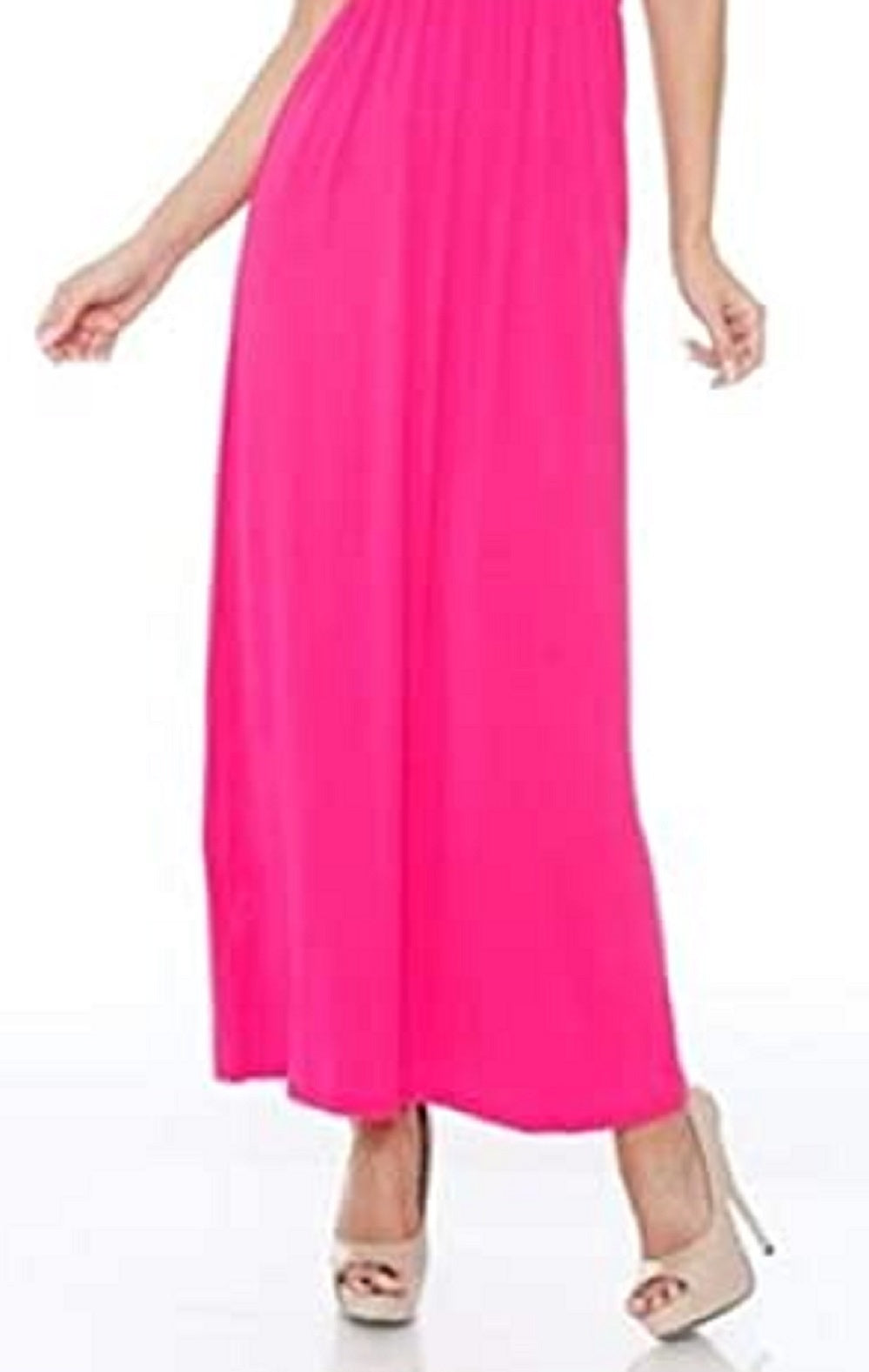 Vestido longo sem mangas Katherine feminino White Mark, rosa, tamanho grande