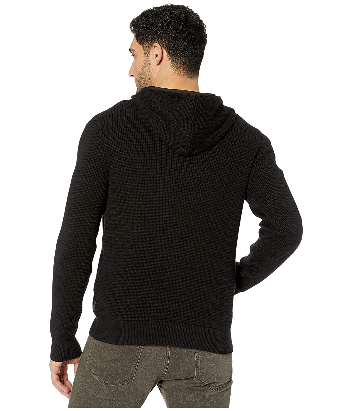 Calvin Klein Moletom Masculino Texturizado com Zíper Completo Preto Tamanho G