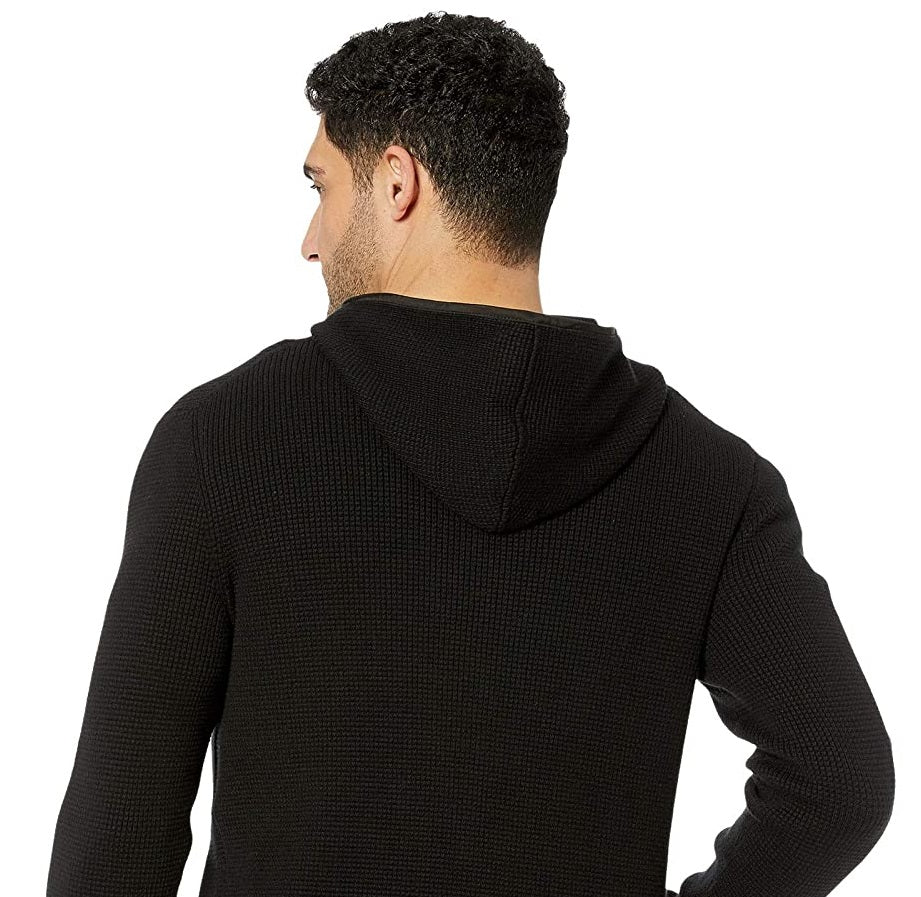 Calvin Klein Moletom Masculino Texturizado com Zíper Completo Preto Tamanho G