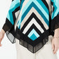 Blusa feminina Alfani Chevron com bainha em V, preta, tamanho pequeno P