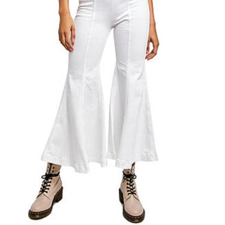 Calça jeans feminina Cha Cha Flare da Free People, branca, tamanho 24