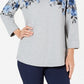 Moletom feminino esportivo com estampa floral Karen Scott cinza tamanho XS