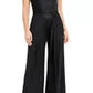 Macacão feminino com cinto e pernas largas da Connected Apparel, preto, tamanho 14W