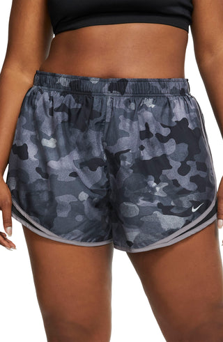 Shorts de corrida Nike Plus Tempo Dri FIT feminino, preto, tamanho 3X