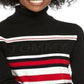 Suéter feminino Tommy Hilfiger estampado manga comprida preto tamanho grande