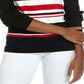 Suéter feminino Tommy Hilfiger estampado manga comprida preto tamanho grande