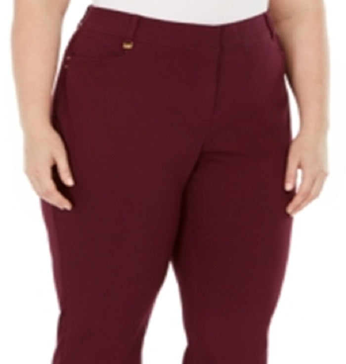 Calça Curvy Fit Feminina JM Collection Tummy Control Vermelha Tamanho 26W