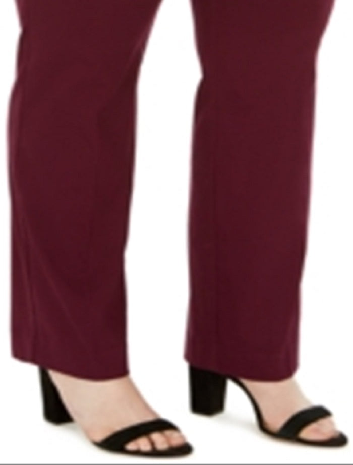 Calça Curvy Fit Feminina JM Collection Tummy Control Vermelha Tamanho 26W