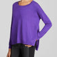 Suéter de lã feminino Eileen Fisher, roxo, tamanho pequeno