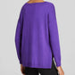 Suéter de lã feminino Eileen Fisher, roxo, tamanho pequeno