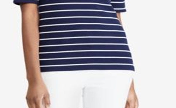 Blusa Ralph Lauren Feminina Stretch com Decote Canoa Azul Tamanho XS