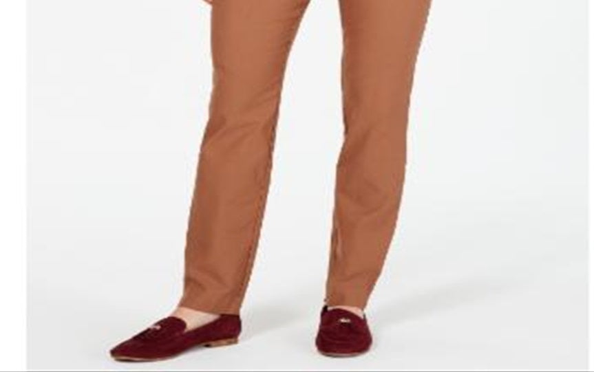 Calça reta feminina Charter Club, marrom, tamanho 14