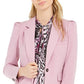 Blazer feminino Bar III com ombros bufantes e um botão, rosa, tamanho 4