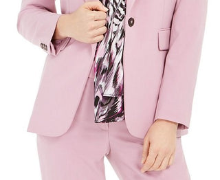 Blazer feminino Bar III com ombros bufantes e um botão, rosa, tamanho 4