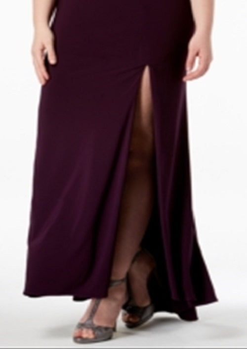 Vestido Feminino Trendy Plus Mesh Inset da Morgan &amp; Company Roxo Tamanho 16W