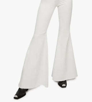 Calça jeans flare feminina Just Float on Flare da Free People, branca, tamanho 26