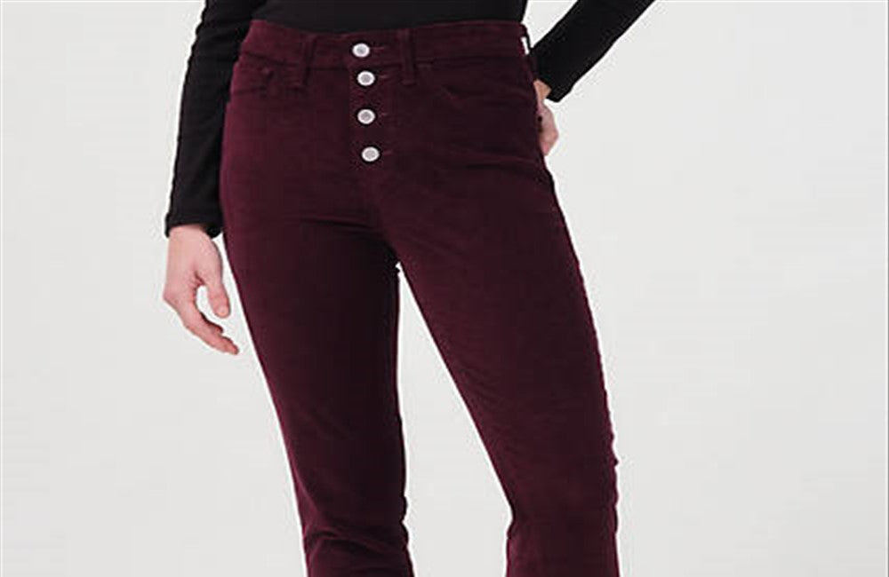 Calça skinny Levi's 721 de veludo cotelê de cintura alta feminina, vermelha, tamanho 28x30