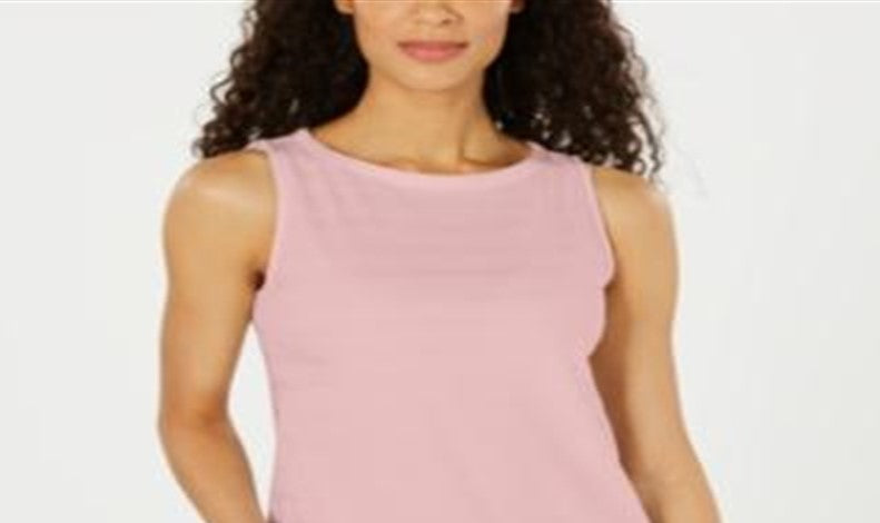 Regata feminina de algodão texturizado Charter Club, rosa, tamanho extragrande