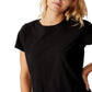 Camiseta feminina Cotton on the One Crew preta tamanho X-S