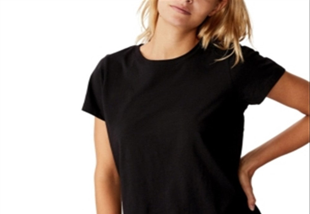 Camiseta feminina Cotton on the One Crew preta tamanho X-S