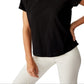 Camiseta feminina Cotton on the One Crew preta tamanho X-S