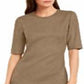 Vestido justo de camurça sintética Vicunha Anne Klein feminino, marrom, tamanho 10