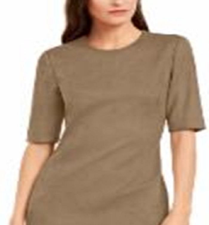Vestido justo de camurça sintética Vicunha Anne Klein feminino, marrom, tamanho 10