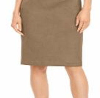 Vestido justo de camurça sintética Vicunha Anne Klein feminino, marrom, tamanho 10