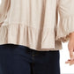 Blusa feminina estilo &amp; co com ombro de fora e manga sino, marrom, tamanho GG