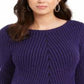 Suéter de malha canelada feminino Style &amp; Co, roxo, tamanho X-S