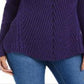 Suéter de malha canelada feminino Style &amp; Co, roxo, tamanho X-S