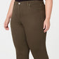 Jeans feminino estilo &amp; co plus size com controle de barriga, perna reta, verde, tamanho 14W