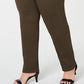 Jeans feminino estilo &amp; co plus size com controle de barriga, perna reta, verde, tamanho 14W