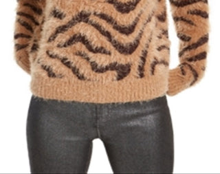 Suéter Fuzzy Zebra dos Juniores Conectado por IoT, tamanho médio, marrom