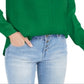 Blusa feminina INC Bright Pine com botões frontais, verde sólido, tamanho médio