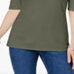 Karen Scott Top Feminino Petite Manga Cotovelo Verde Tamanho Petite M