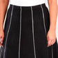Saia midi plus size feminina NY Collection xadrez evasê cinza tamanho 1X