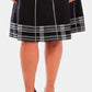 Saia midi plus size feminina NY Collection xadrez evasê cinza tamanho 1X