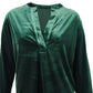 Blusa Ralph Lauren Plus Size Feminina de Veludo Elástico Verde Tamanho 1X