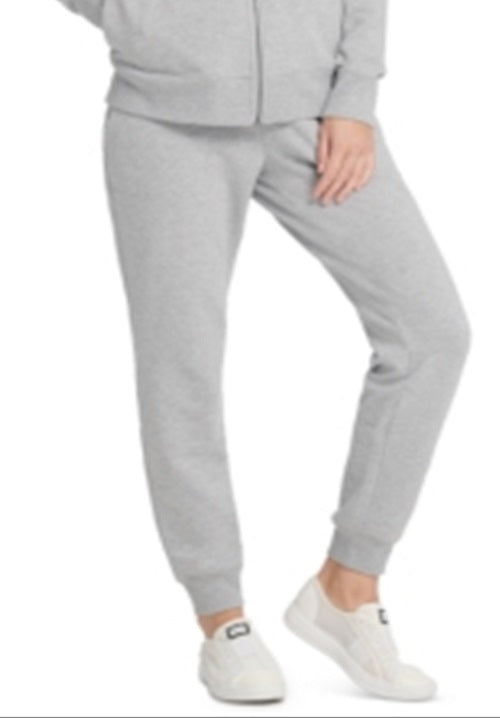 Moletom com capuz feminino DKNY Sport Logo Terry com zíper, prateado, tamanho M
