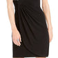 Vestido de coquetel curto com babados e decote em joia, sem mangas, preto, tamanho 14, pequeno, da Connected Women