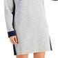 Vestido com capuz e logotipo Tommy Hilfiger feminino cinza tamanho extragrande